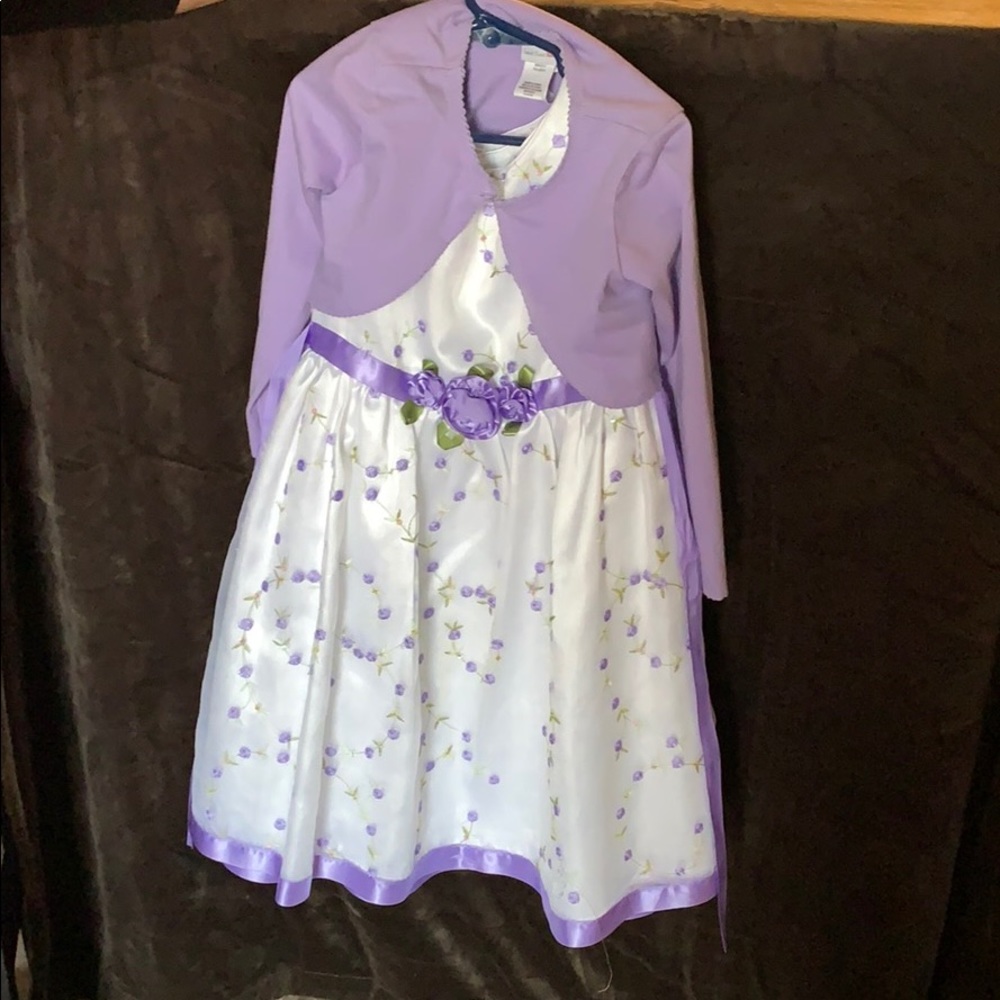 White and purple dress